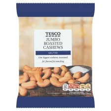 Tesco Jumbo Roasted Cashews - Salted 150g