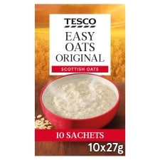 Tesco Easy Oats Original Porridge 10 X27g