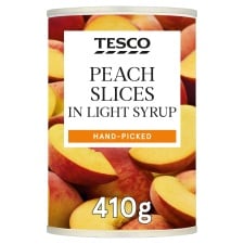 Tesco Peach Slices In Light Syrup 410g