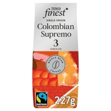 Tesco Finest Fair Trade Colombian Supremo Beans 227G