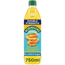 Robinsons Double Strength No Added Sugar Squash - Orange & Pineapple 750ml