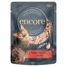 Encore Tuna Fillet with Crab in Broth Cat Food 70g