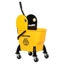 HOMCOM 26L Mop Bucket & Water Wringer 4 Wheels Plastic Body