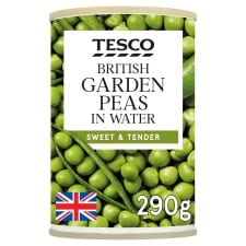 Tesco British Garden Peas In Water 290G