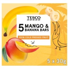 Tesco Mango & Banana Bars 5 X 30G