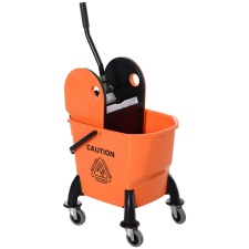 HOMCOM Mop Bucket on Wheels with Carry Handle, Mop Holder
