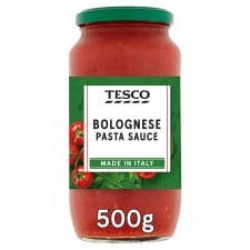 Tesco Bolognese Pasta Sauce Jar 500G