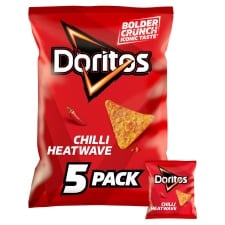 Doritos Chilli Heatwave Tortilla Chips Multipack Crisps 5x30g