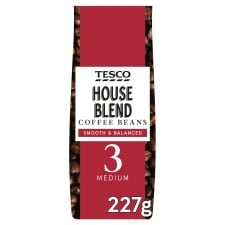 Tesco House Blend Coffee Beans 227G