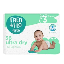 Fred & Flo 56 Ultra Dry Nappies Size 3