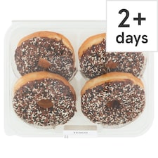 Tesco Chocolate Iced Ring Doughnuts 4 Pack