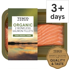 Tesco Organic 2 Boneless Salmon Fillets 265G
