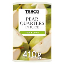 Tesco Pear Quarters in Juice 410g