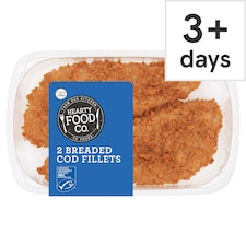 Hearty Food Co. 2 Breaded Cod Fillets 300g