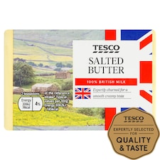 Tesco British Salted Block Butter 250G