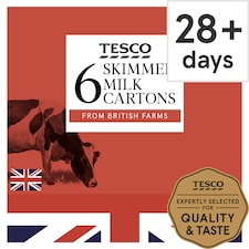 Tesco British Skimmed Uht Milk 6 X 1 Litre