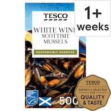 Tesco White Wine Scottish Mussels 500G