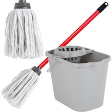 Cotton Floor Mop Super Absorbent Cotton Mop Head With Handle & Bucket