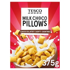 Tesco Milk Choco Pillows Cereal 375g
