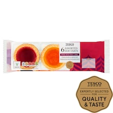 Tesco Assorted Jam Tarts - Strawberry, Apricot, Blackcurrant 6 Pack