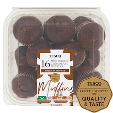 Tesco Double Chocolate Mini Muffins 16 Pack