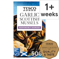 Tesco Garlic Scottish Mussels 500G