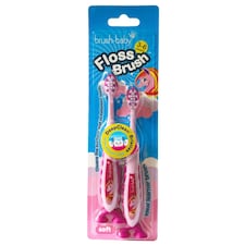 Brush Baby Unicorn FlossBrush™ Bristles Toothbrushes Double Pack (3-6 Years)