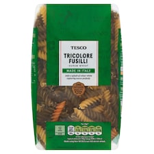 Tesco Tricolore Fusilli Pasta Twists 500G