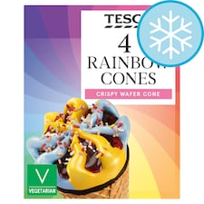 Tesco Rainbow Ice Cream Cones 4x110ml