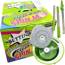 Spin Mop Bucket Set With Extra Mop Pad Perfect For Wooden, Marble & Tiled Bathroom Floors