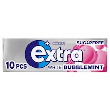 Extra White Bubblemint Sugarfree Chewing Gum 10 Pieces