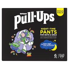 Huggies Pull Ups Training Nappy Pants Unisex Night 2-4Yr Size6 x32