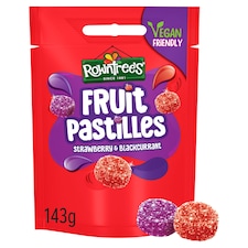 Rowntree's Fruit Pastilles Strawberry & Blackcurrant Sweets Sharing Bag 143g