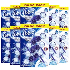 Bloo Colour Active Toilet Rim Block Blue Bleach Anti-Limescale 3 x 50g 10 Packs
