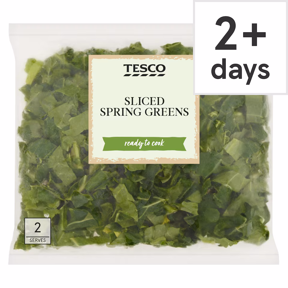 Tesco Sliced Spring Greens 200G